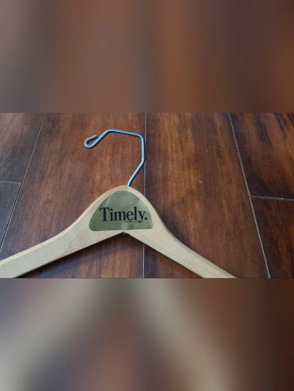 Timely Wooden Suit Hanger w/ Metal Hook & Trouser Bar, Beige Solid, 18 in